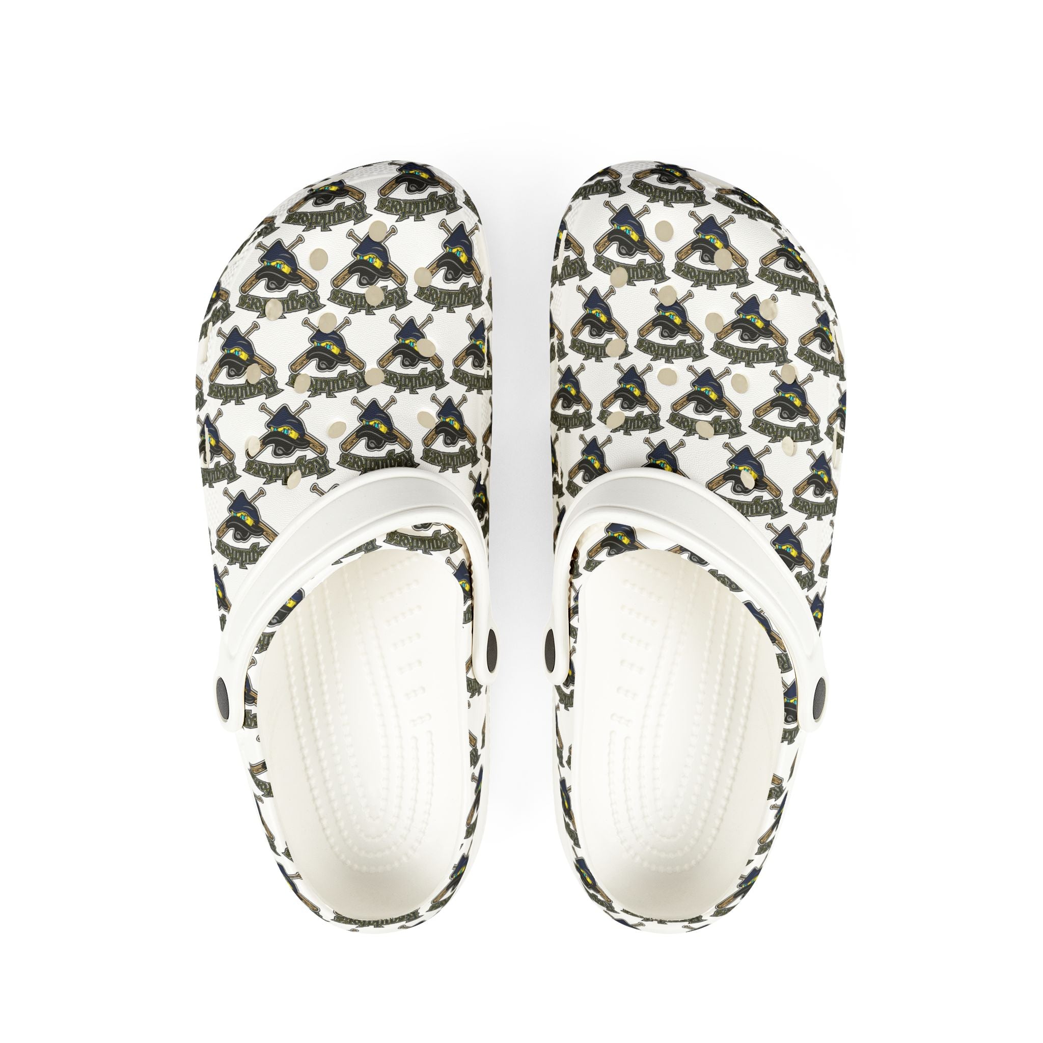 Printed EVA Foam Clogs — Neutral Abstract Pattern Slip-Ons