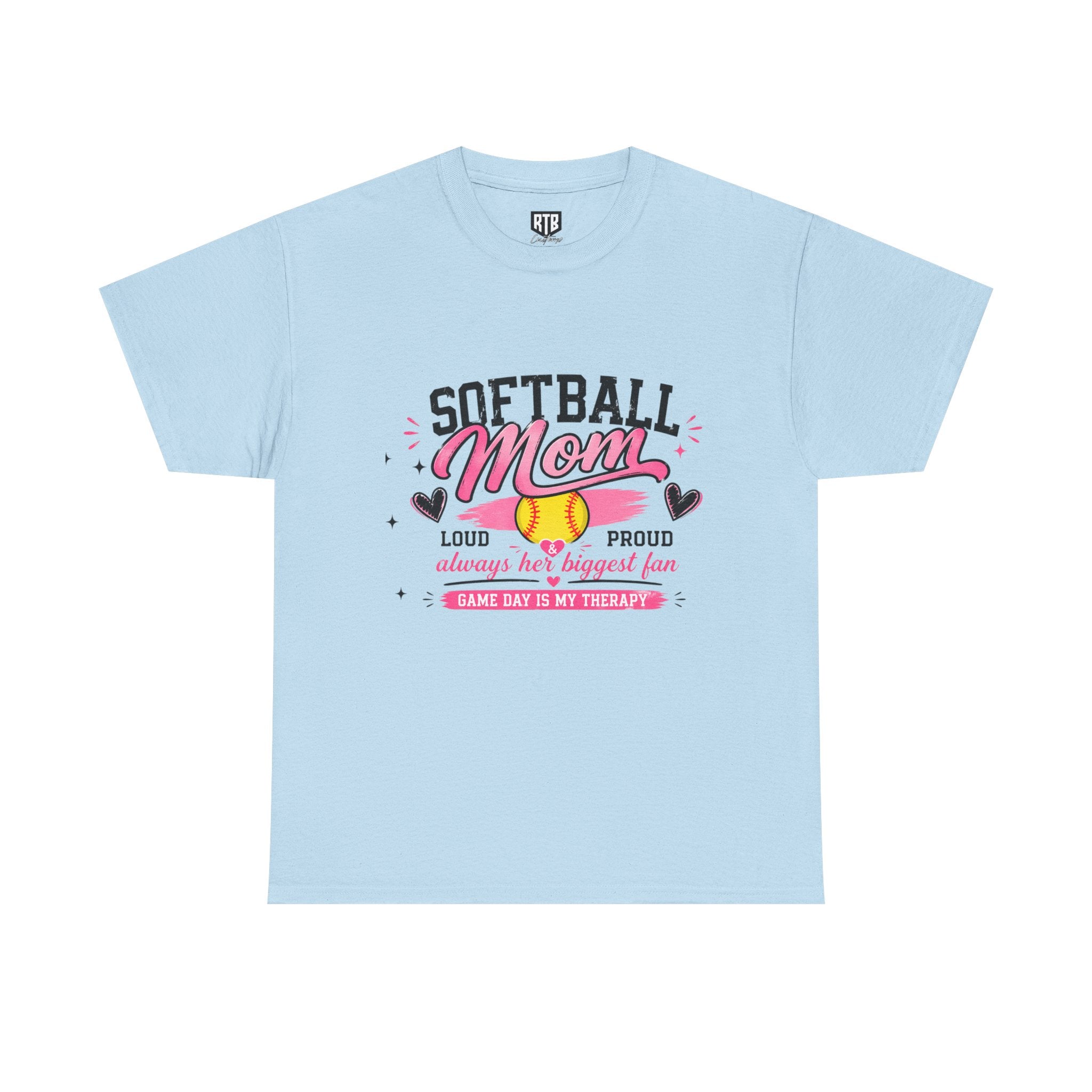 Softball Mom Shirt | Loud & Proud Softball Mom Tee | Game Day Is My Therapy Shirt | Mother’s Day Gift for Sports Mom | Travel Ball Mom T-Shirt