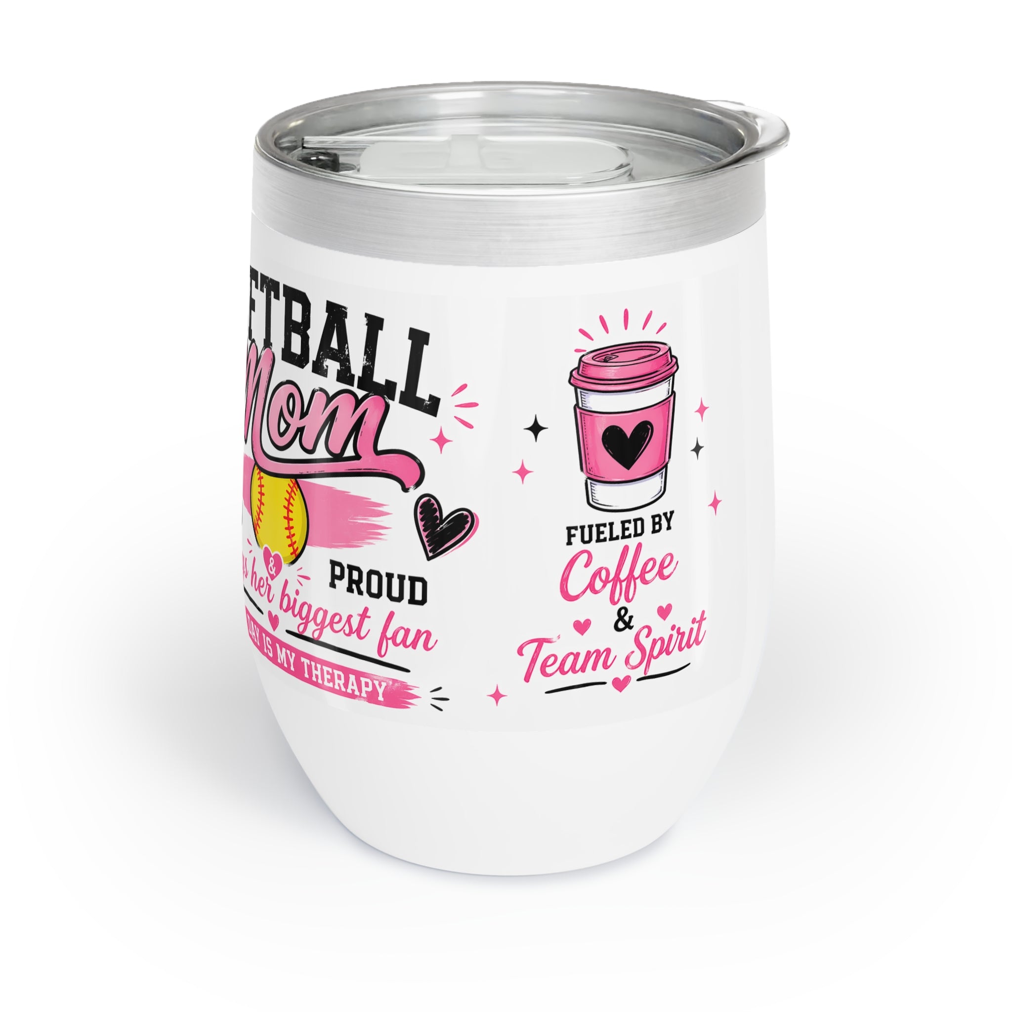 Softball Mom Wine Tumbler | Game Day Is My Therapy | Mother’s Day Gift for Softball Mom | Travel Ball Mom Gift | Sports Mom Stainless Tumbler