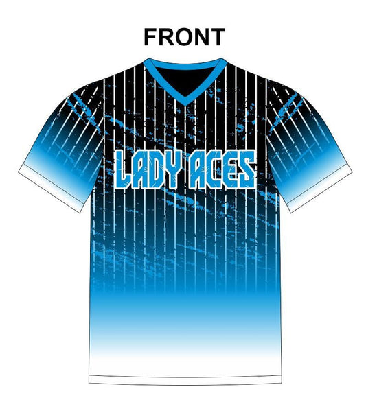 14U Coach Haylee and 12U Coach Carlos Ladyy Aces Blue Fade Stripes