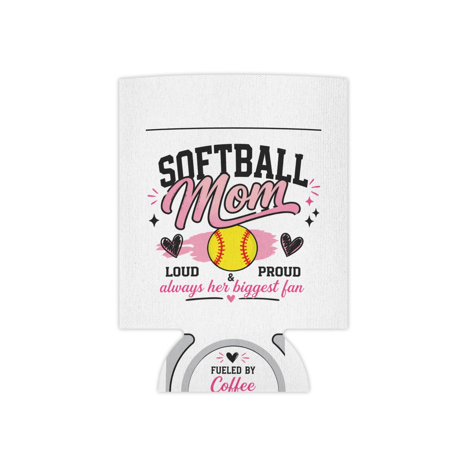 Softball Mom Can Cooler | Loud &amp; Proud Softball Mom Koozie | Game Day Drink Sleeve | Mother’s Day Gift for Sports Mom | Travel Ball Mom Gift