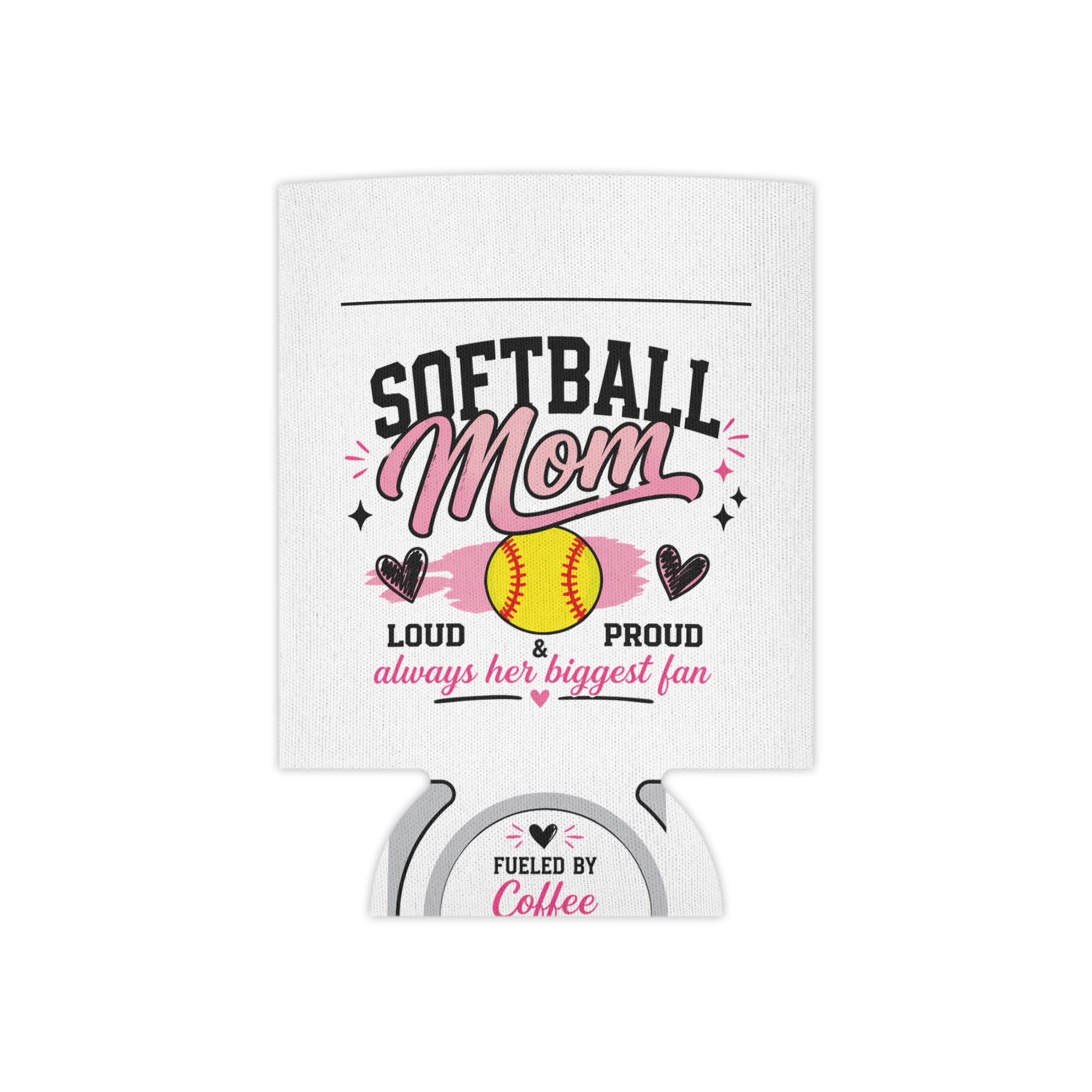 Softball Mom Can Cooler | Loud &amp; Proud Softball Mom Koozie | Game Day Drink Sleeve | Mother’s Day Gift for Sports Mom | Travel Ball Mom Gift