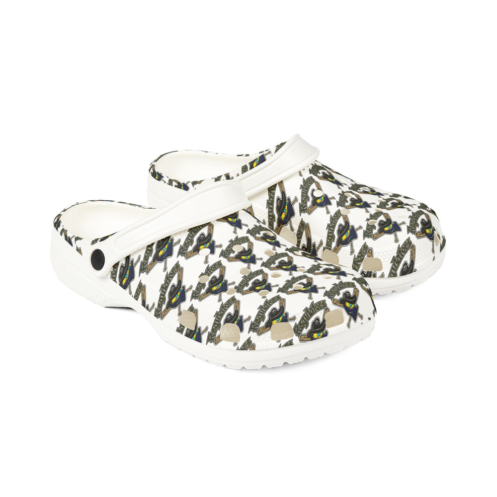 Printed EVA Foam Clogs — Neutral Abstract Pattern Slip-Ons