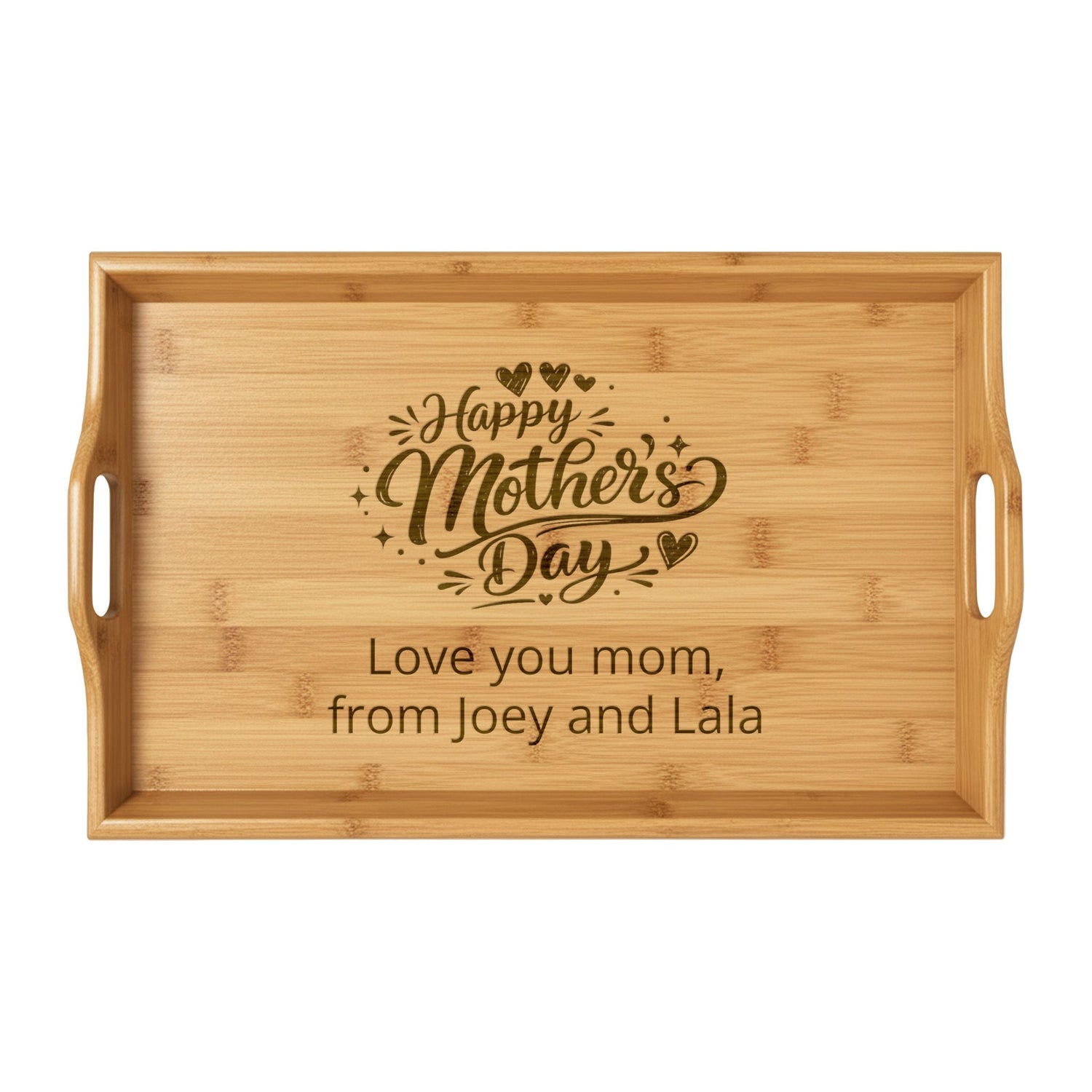 Happy Mother’s Day Engraved Wooden Tray | Decorative Serving Tray | Rustic Farmhouse Mom Gift | Mother’s Day Gift for Mom | Custom Wood Tray Decor