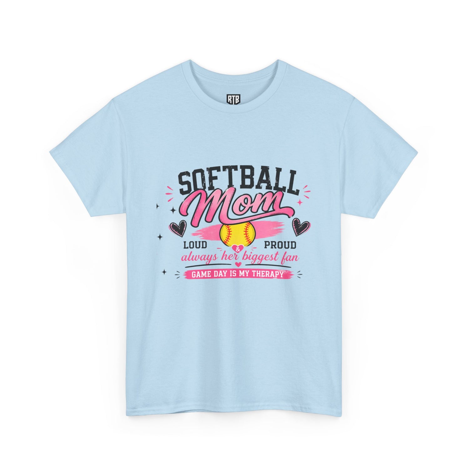 Softball Mom Shirt | Loud &amp; Proud Softball Mom Tee | Game Day Is My Therapy Shirt | Mother’s Day Gift for Sports Mom | Travel Ball Mom T-Shirt