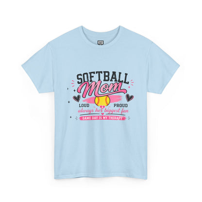 Softball Mom Shirt | Loud &amp; Proud Softball Mom Tee | Game Day Is My Therapy Shirt | Mother’s Day Gift for Sports Mom | Travel Ball Mom T-Shirt