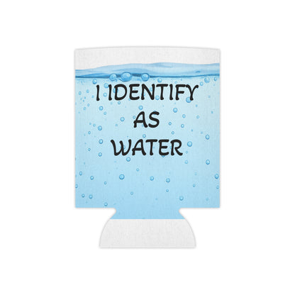 Humorous Can Cooler - I Identify as Water, Funny Drink Sleeve, Party Essentials, Gift for Beer Lovers, Summer BBQ, Funny Beverage Holder