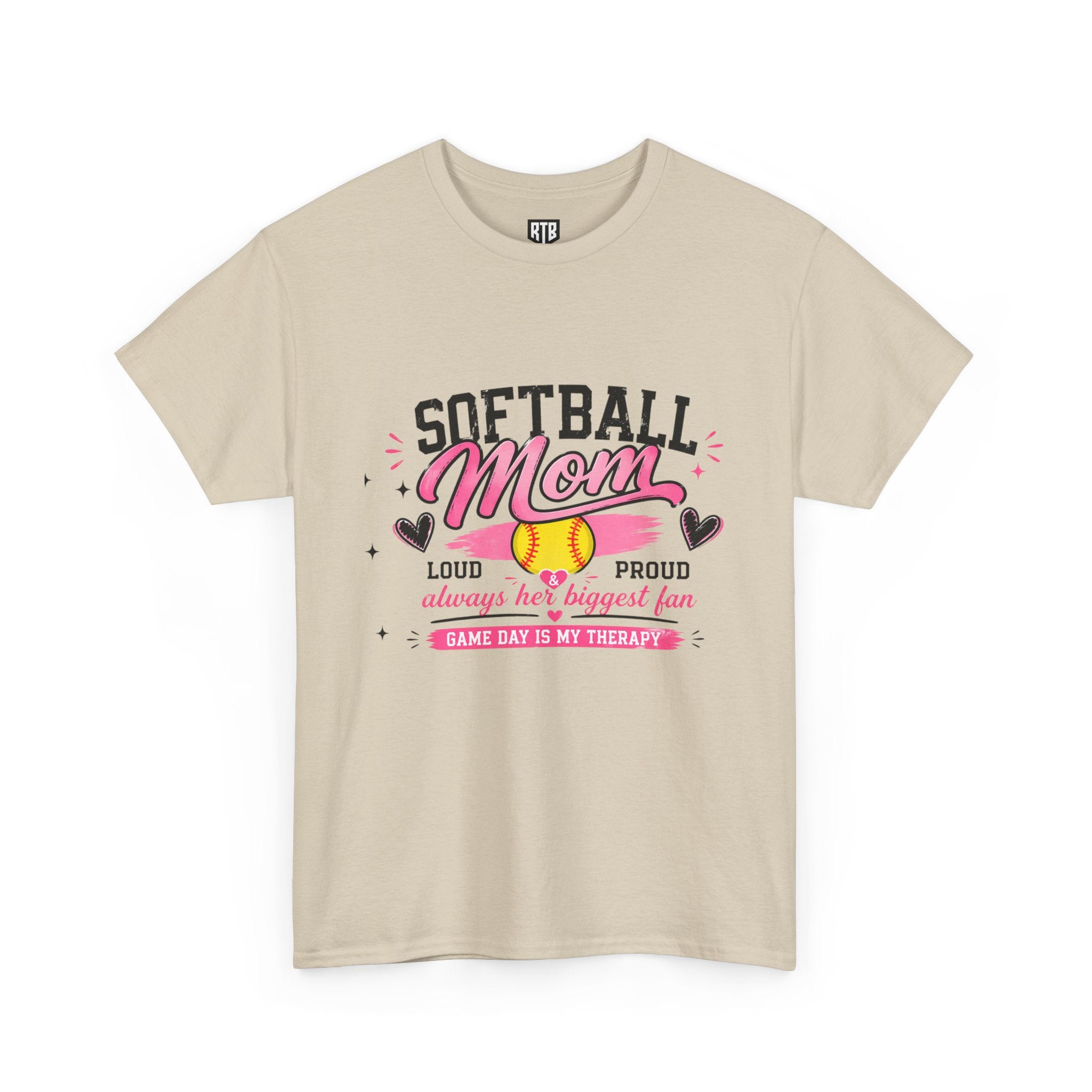 Softball Mom Shirt | Loud &amp; Proud Softball Mom Tee | Game Day Is My Therapy Shirt | Mother’s Day Gift for Sports Mom | Travel Ball Mom T-Shirt