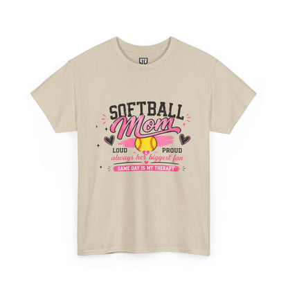 Softball Mom Shirt | Loud &amp; Proud Softball Mom Tee | Game Day Is My Therapy Shirt | Mother’s Day Gift for Sports Mom | Travel Ball Mom T-Shirt