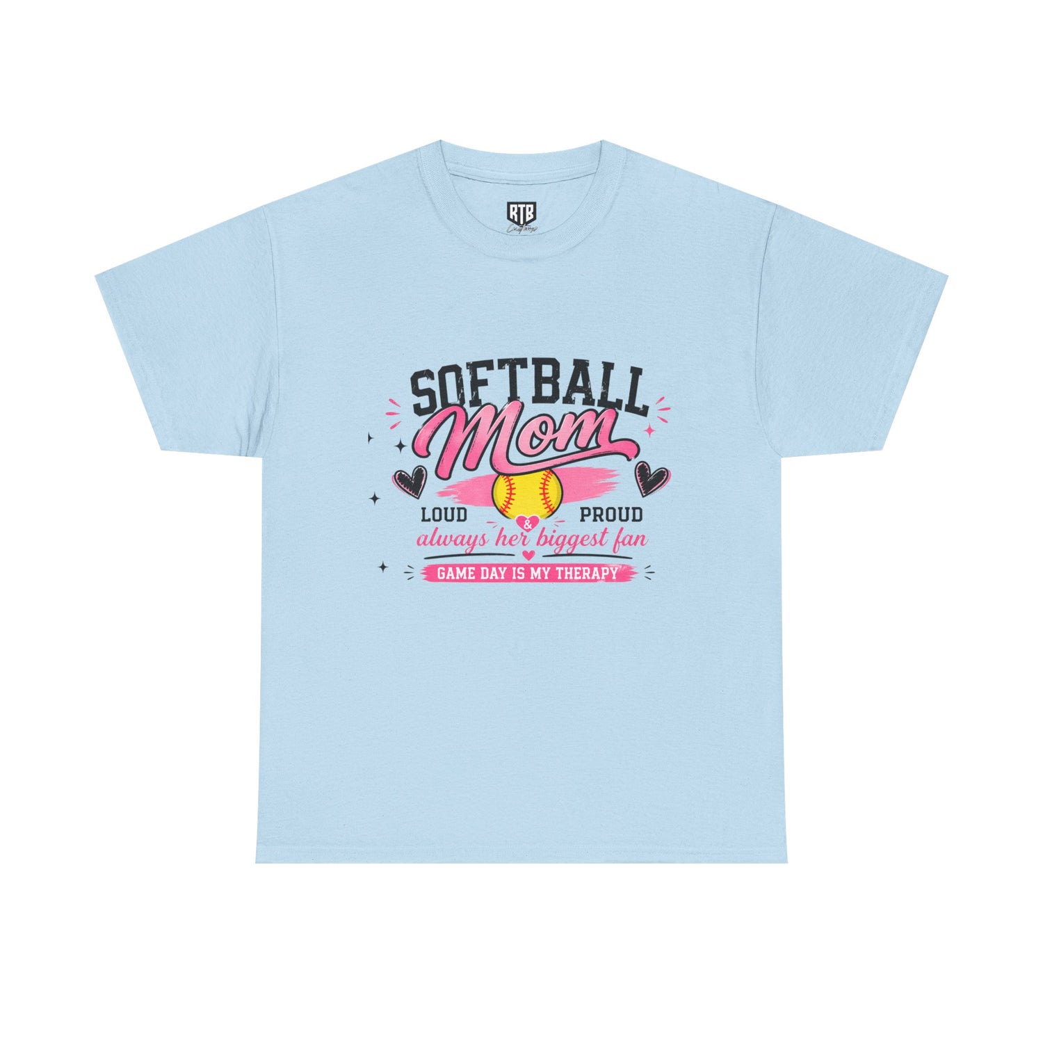 Softball Mom Shirt | Loud &amp; Proud Softball Mom Tee | Game Day Is My Therapy Shirt | Mother’s Day Gift for Sports Mom | Travel Ball Mom T-Shirt