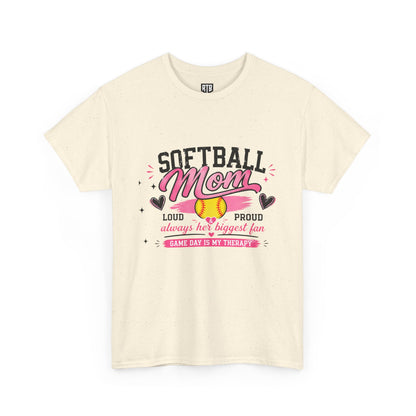 Softball Mom Shirt | Loud &amp; Proud Softball Mom Tee | Game Day Is My Therapy Shirt | Mother’s Day Gift for Sports Mom | Travel Ball Mom T-Shirt