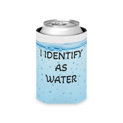 Humorous Can Cooler - I Identify as Water, Funny Drink Sleeve, Party Essentials, Gift for Beer Lovers, Summer BBQ, Funny Beverage Holder