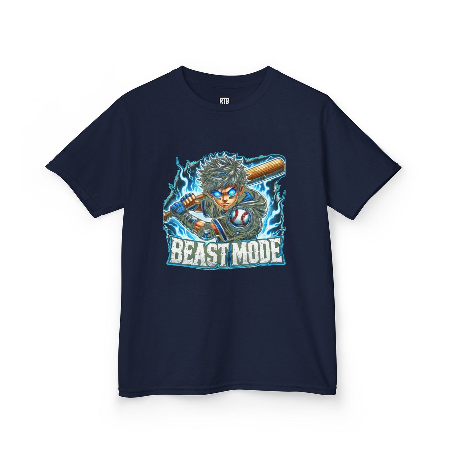Camiseta de algodón grueso Modo Bestia para niños: divertida y llena de energía para aventuras divertidas.