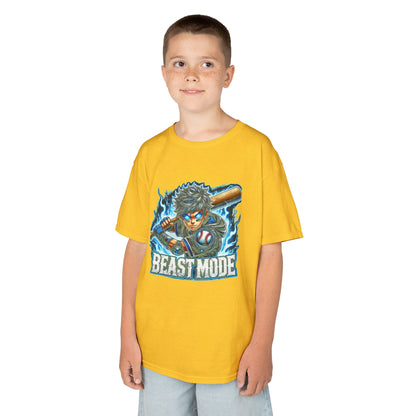 Camiseta de algodón grueso Modo Bestia para niños: divertida y llena de energía para aventuras divertidas.
