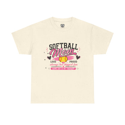 Softball Mom Shirt | Loud &amp; Proud Softball Mom Tee | Game Day Is My Therapy Shirt | Mother’s Day Gift for Sports Mom | Travel Ball Mom T-Shirt