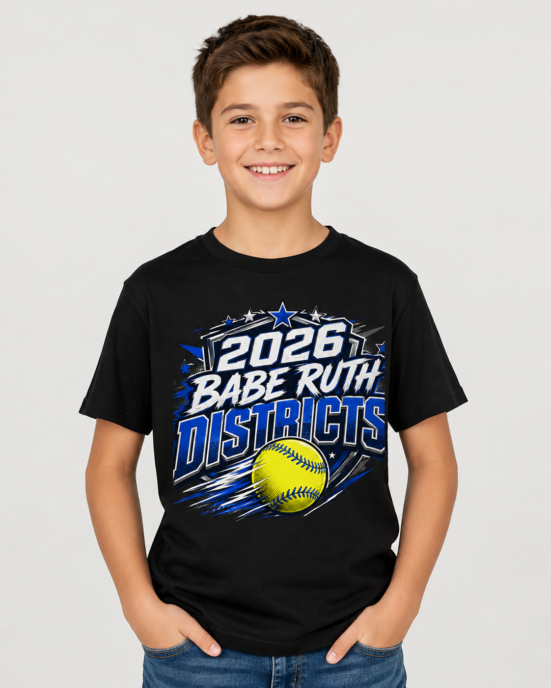 Youth T-Shirt — 2026 Babe Ruth Districts Softball Team Tee