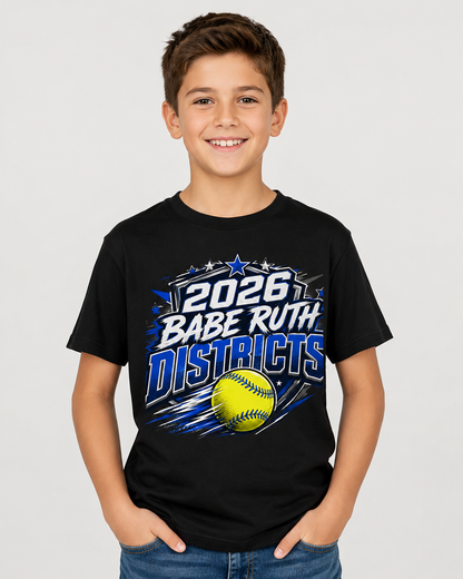 Youth T-Shirt — 2026 Babe Ruth Districts Softball Team Tee