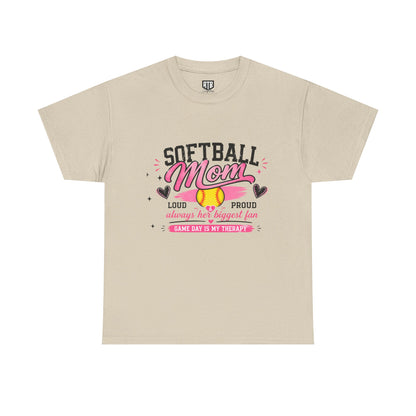Softball Mom Shirt | Loud &amp; Proud Softball Mom Tee | Game Day Is My Therapy Shirt | Mother’s Day Gift for Sports Mom | Travel Ball Mom T-Shirt