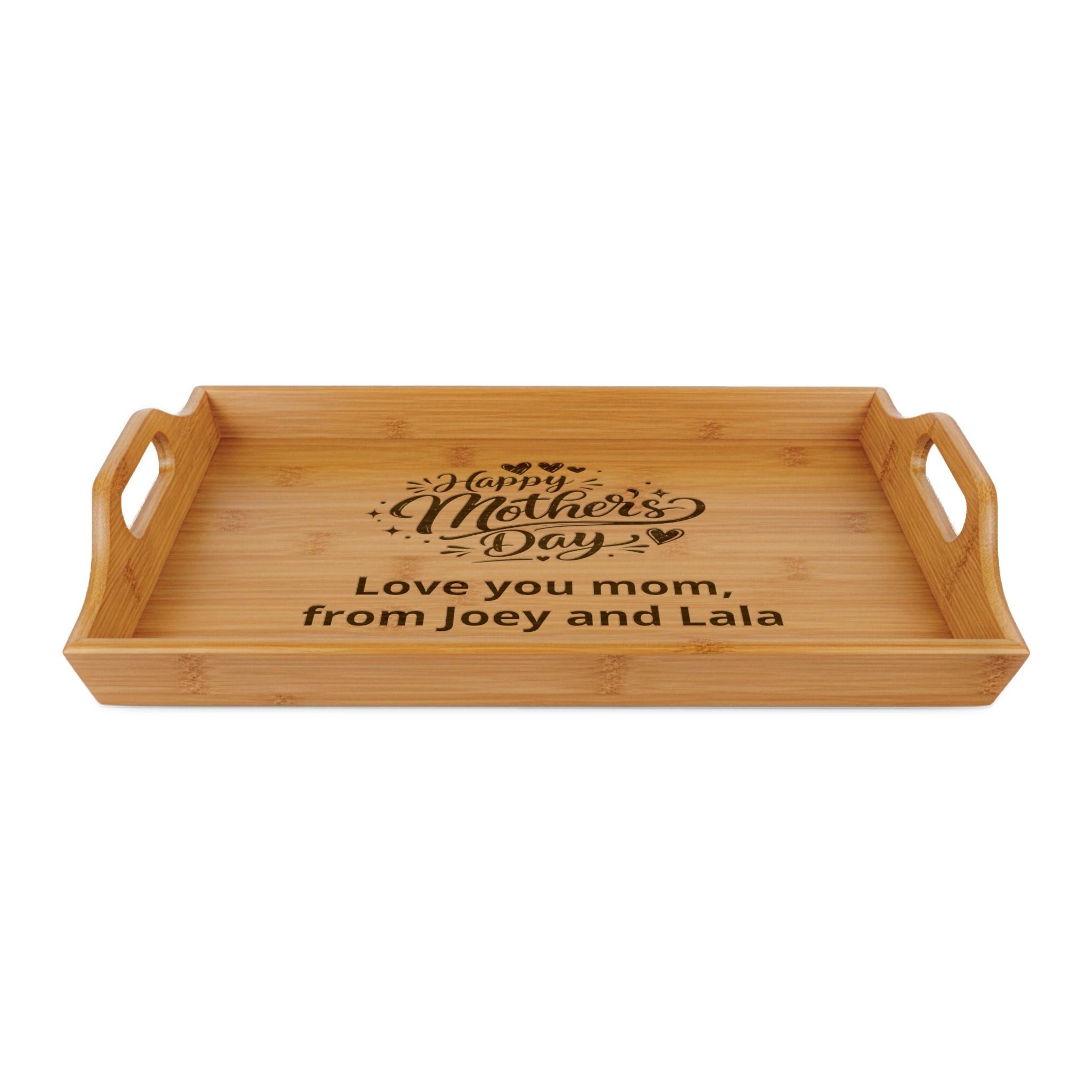 Happy Mother’s Day Engraved Wooden Tray | Decorative Serving Tray | Rustic Farmhouse Mom Gift | Mother’s Day Gift for Mom | Custom Wood Tray Decor