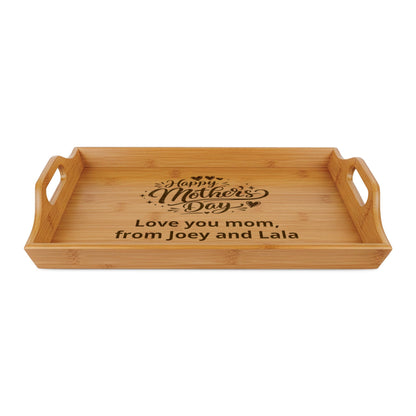Happy Mother’s Day Engraved Wooden Tray | Decorative Serving Tray | Rustic Farmhouse Mom Gift | Mother’s Day Gift for Mom | Custom Wood Tray Decor