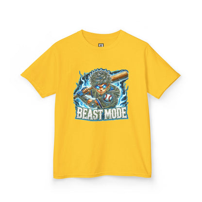 Camiseta de algodón grueso Modo Bestia para niños: divertida y llena de energía para aventuras divertidas.