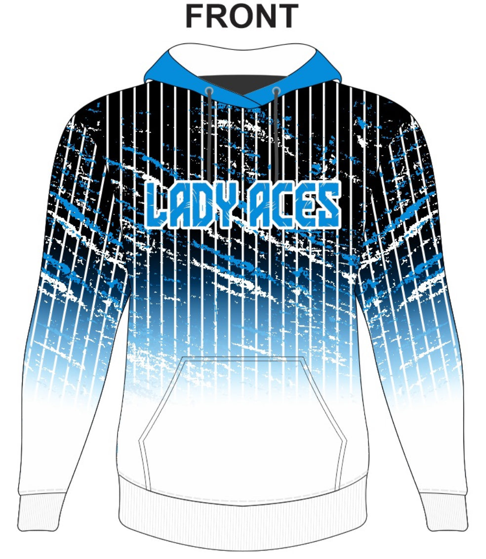 Lady Aces Blue Fade Hoodie