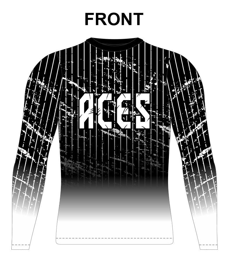 Camiseta de manga larga con degradado en blanco y negro